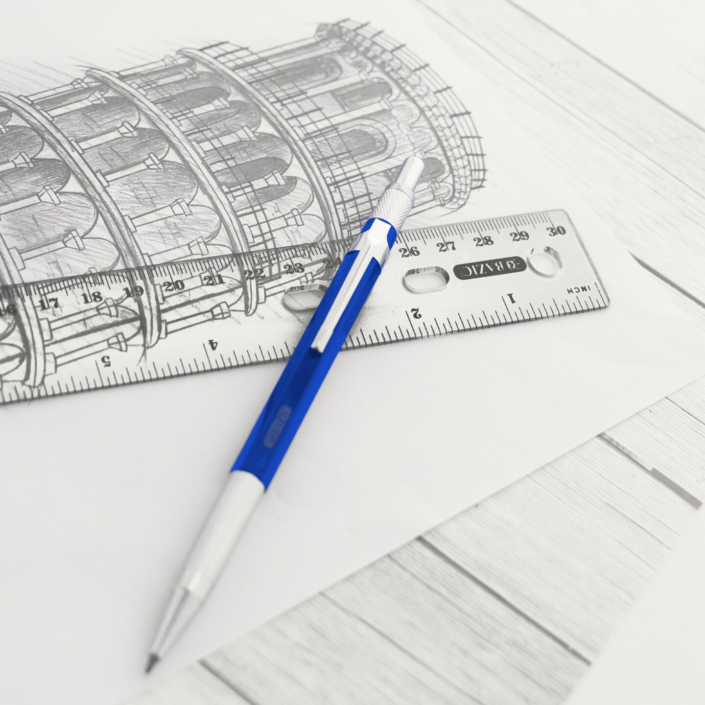 BAZIC Clear Ruler 12&#x22; (30cm)