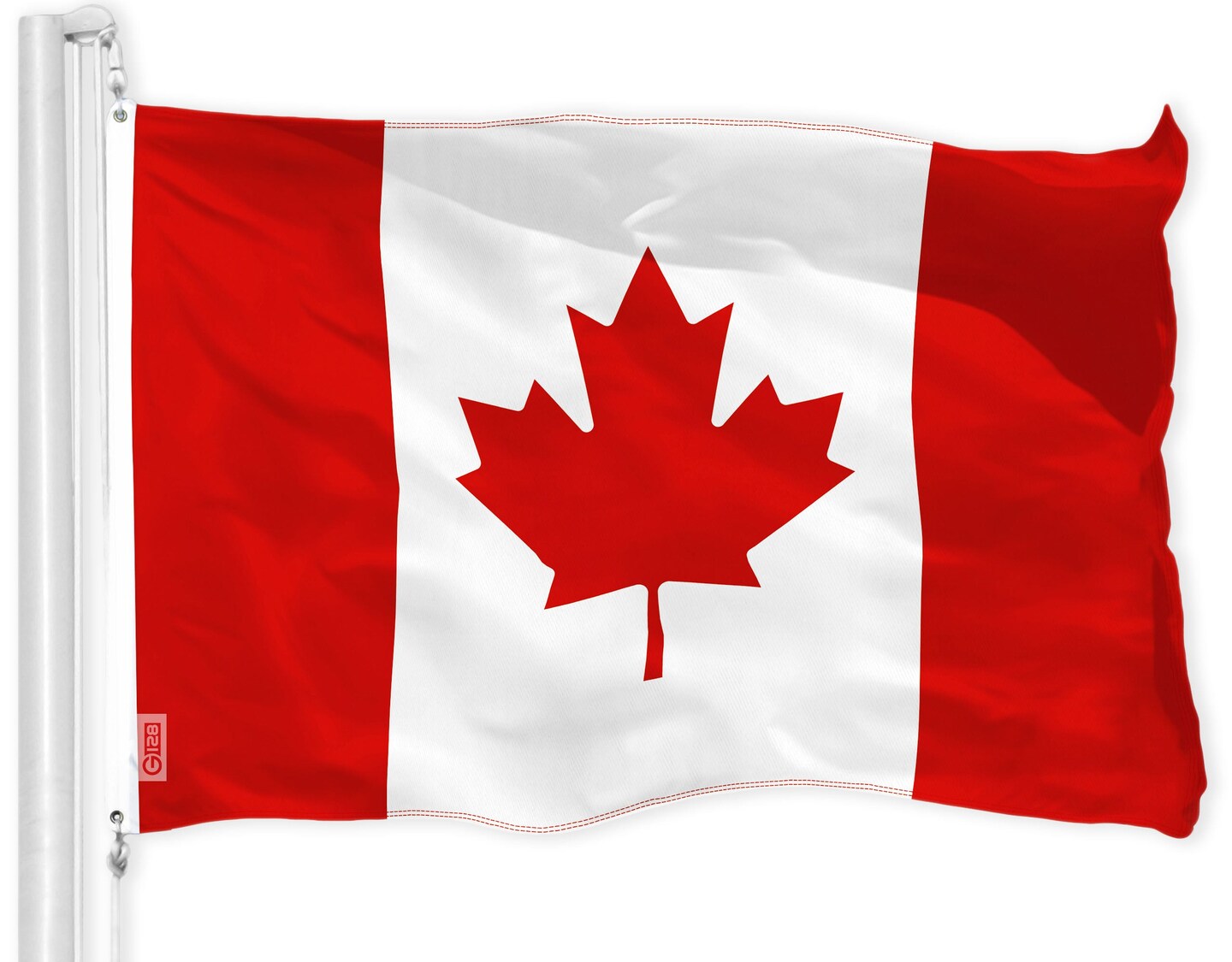 G128 Combo Pack: American USA Flag 2x3 Ft &#x26; Canada Canadian Flag 2x3 Ft | Both LiteWeave Pro Series Printed 150D Polyester, Brass Grommets
