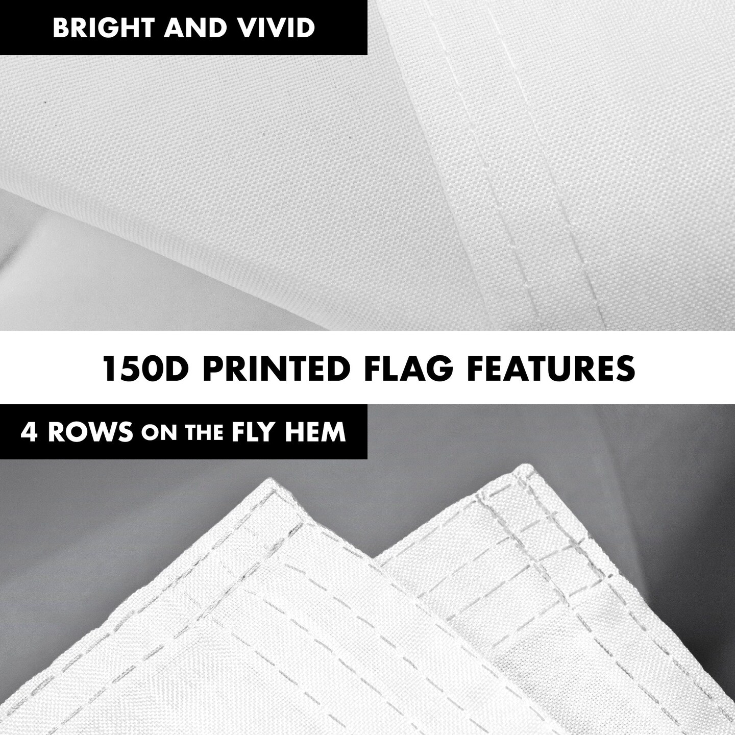 G128 Combo Pack: 6 Feet Tangle Free Spinning Flagpole (Black) Solid White Flag 3x5 ft Printed 150D Brass Grommets (Flag Included) Aluminum Flag Pole
