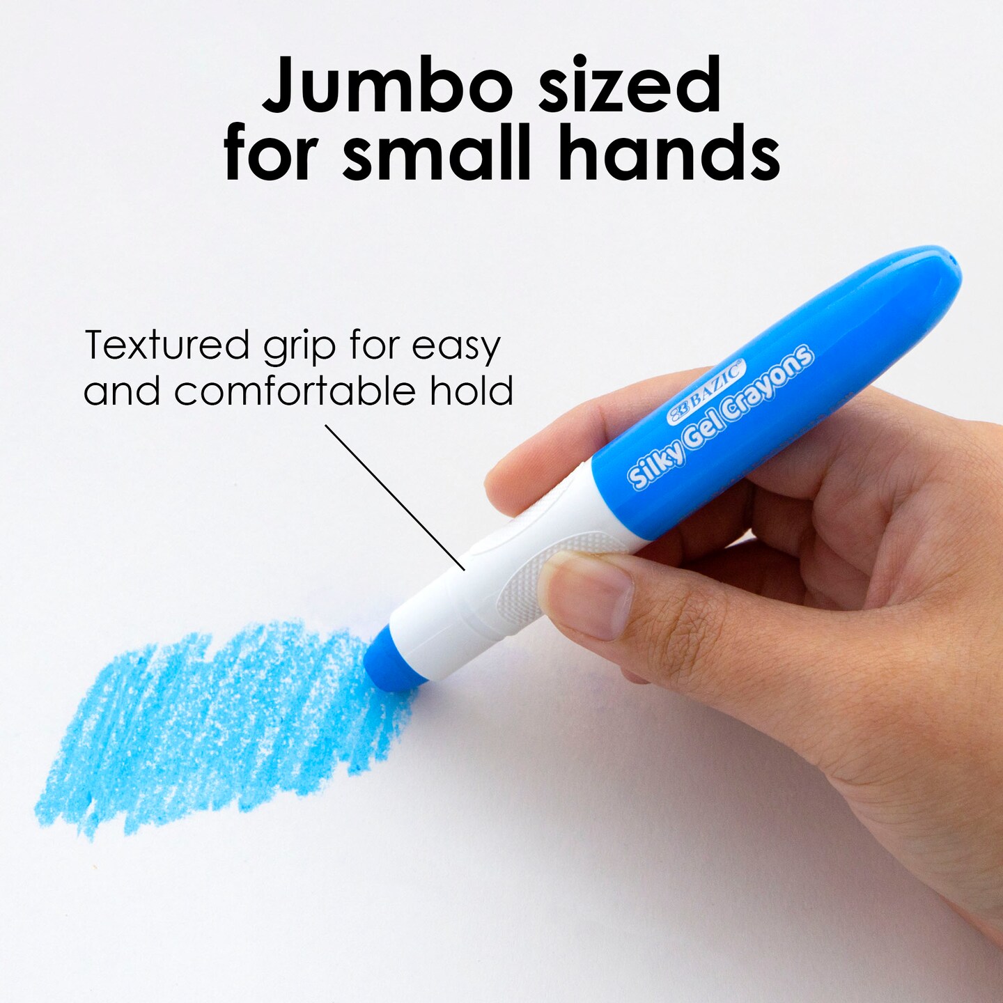 BAZIC Jumbo Silky Gel Crayons 12 Color