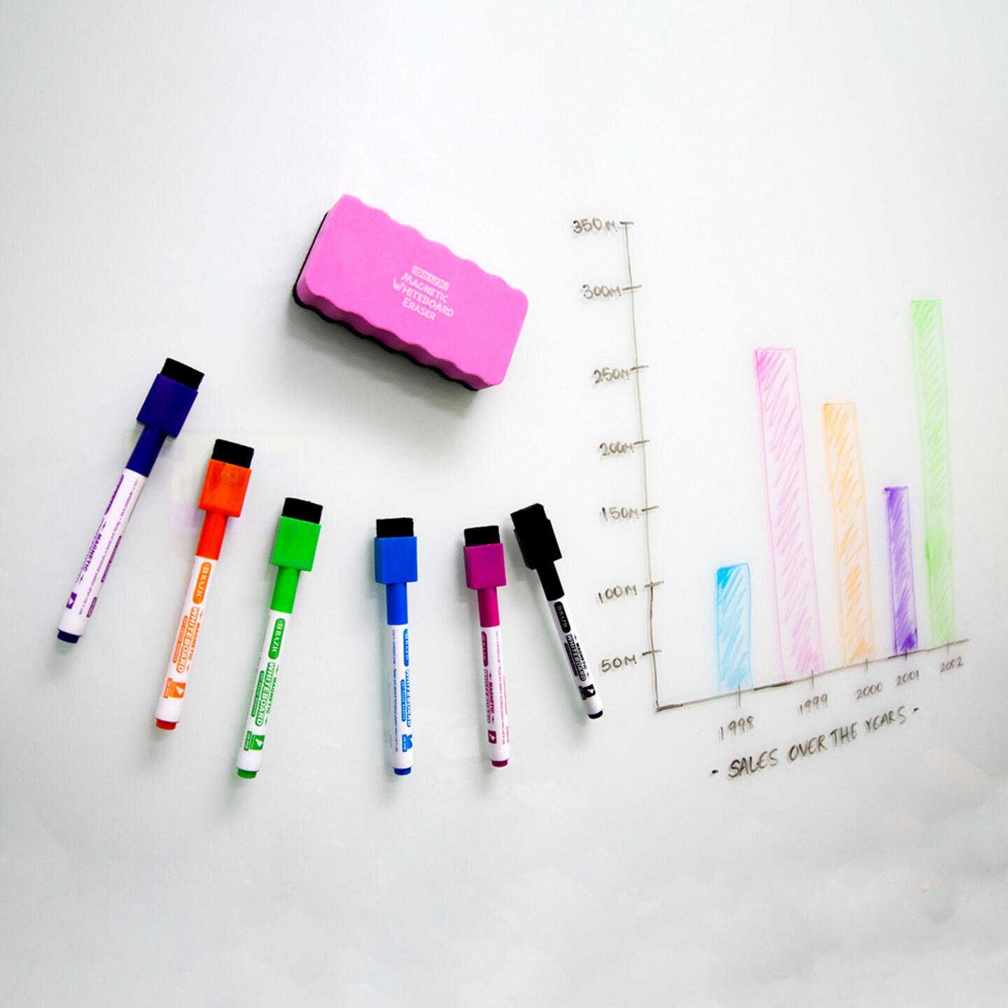 BAZIC Magnetic Bright Color Dry-Erase Markers (6/Pack)