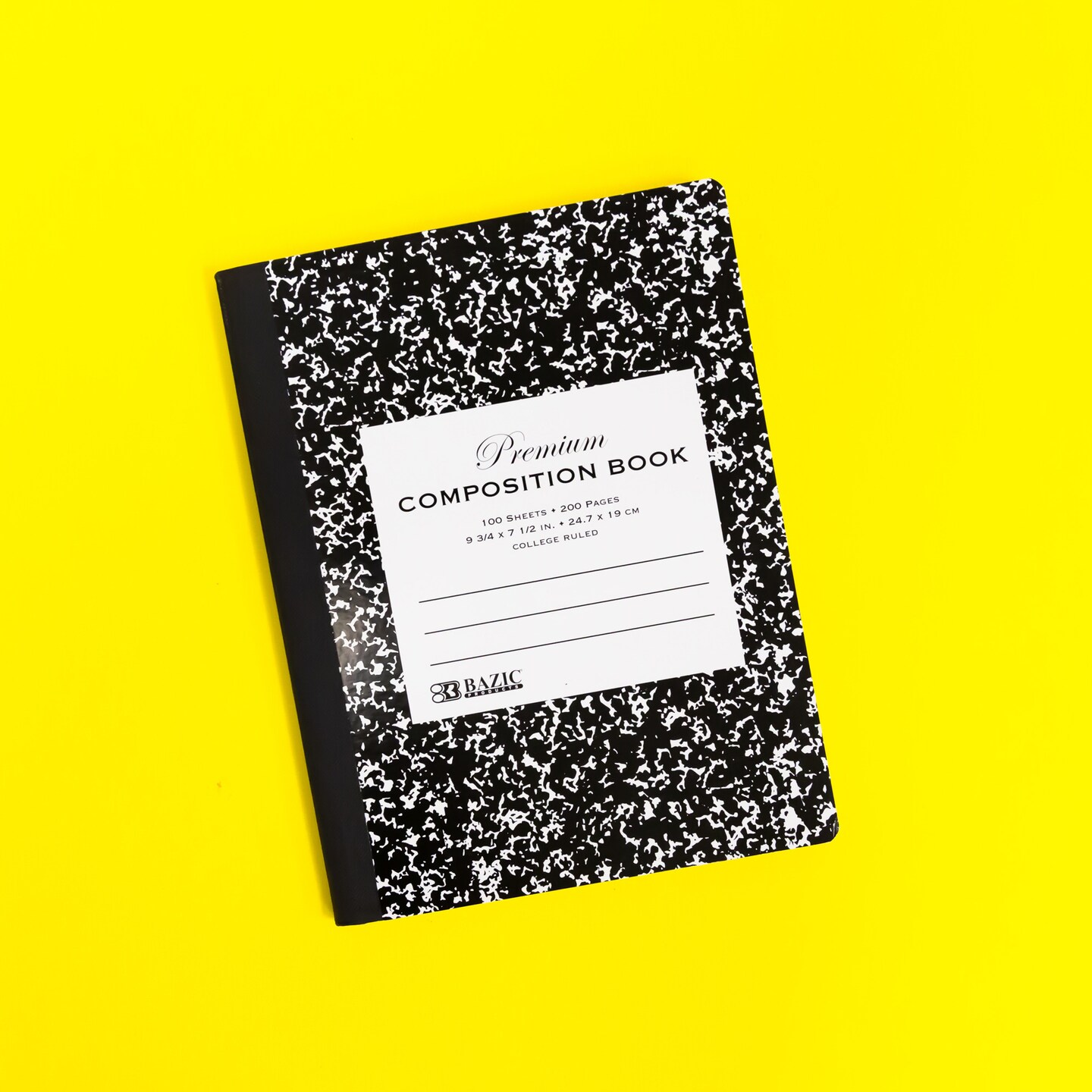BAZIC Composition Book C/R Black Marble Premium 100 Ct.