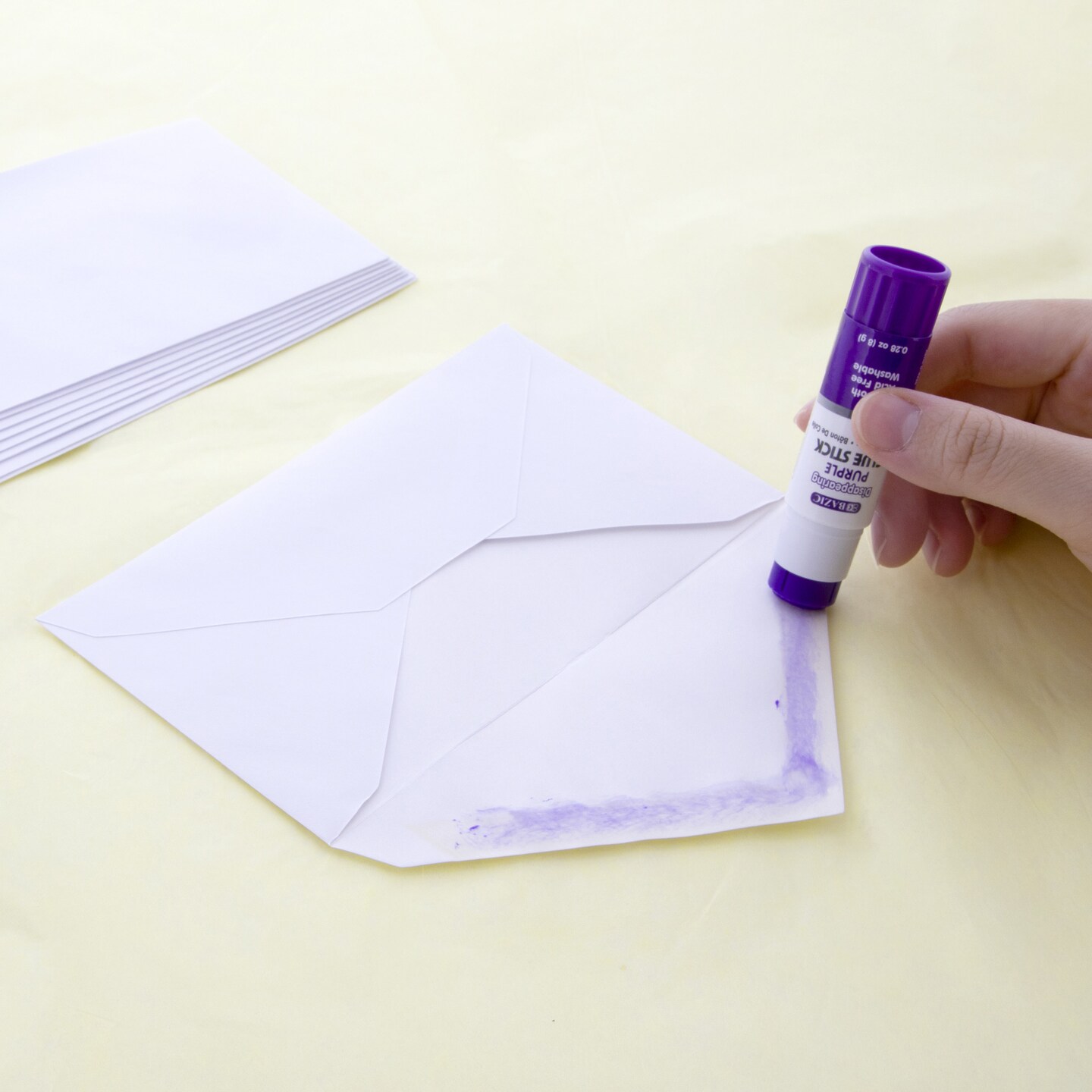 BAZIC Glue Stick Washable Disappearing Purple 0.28 oz (12 Sticks)