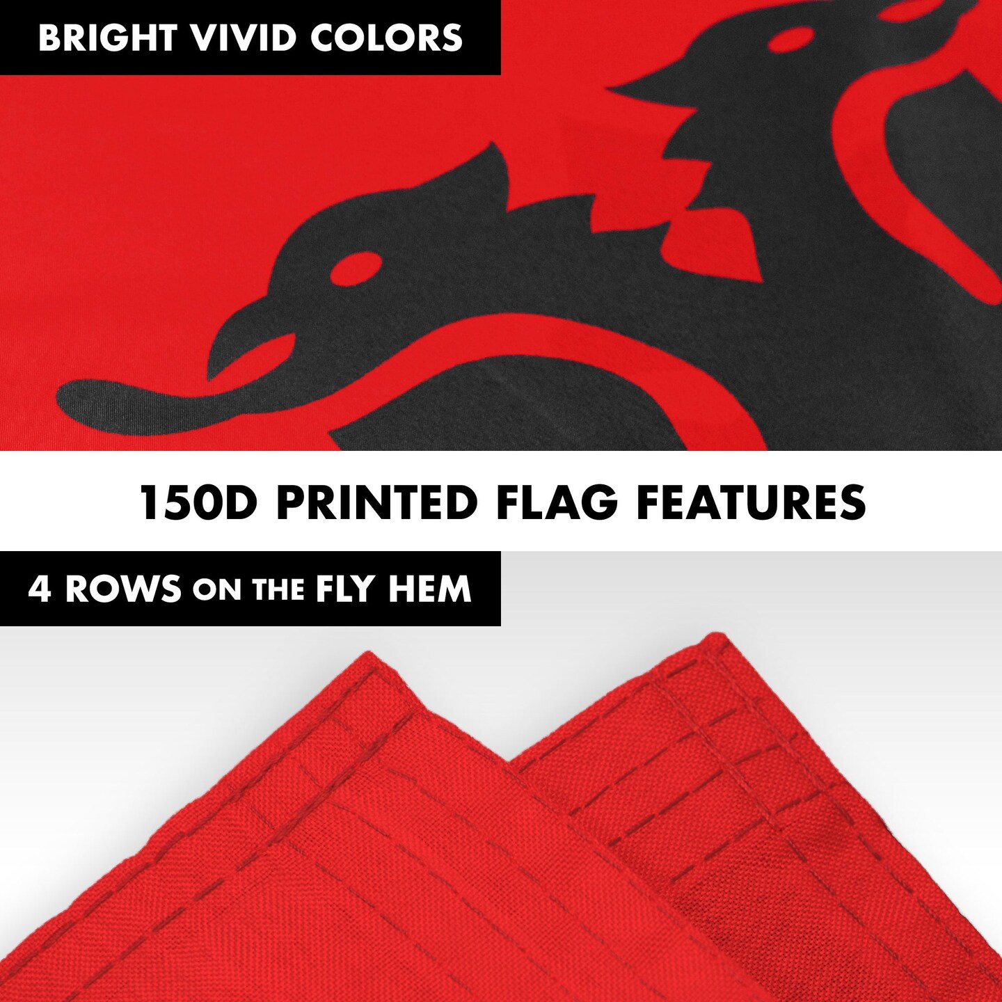 G128 Combo Pack: 6 Feet Tangle Free Spinning Flagpole (Silver) Albania Flag 3x5 ft Printed 150D Brass Grommets (Flag Included) Aluminum Flag Pole