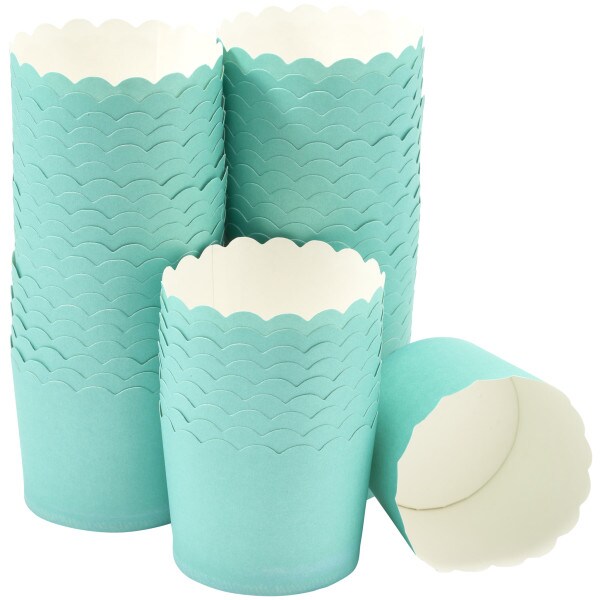 Turquoise Scalloped Baking Cups 50ct