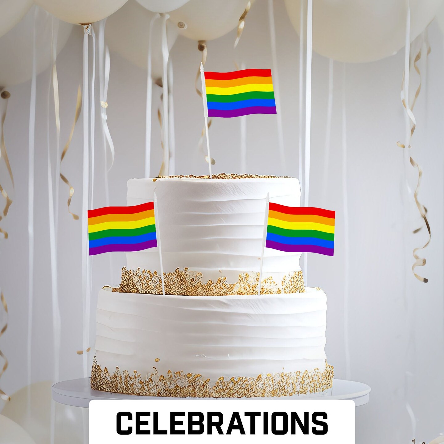 G128 24 Pack Handheld LGBT Rainbow Pride Stick Flags | 4x6 In | Printed 150D Polyester, Social Flag, Solid Plastic Stick, Spear White Tip