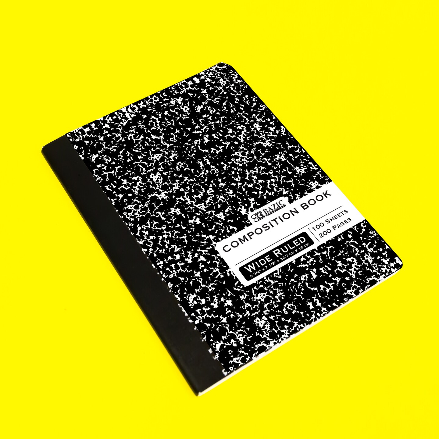 BAZIC Composition Book W/R Black Marble 100 Ct.