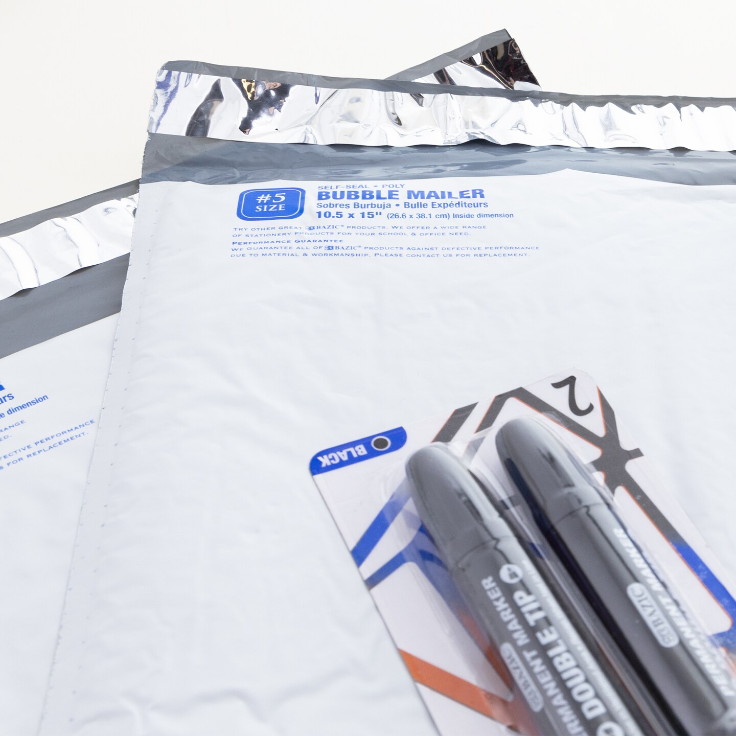 BAZIC Poly Bubble Mailer (#5)10.5&#x22; x 15&#x22; (2/Pack)