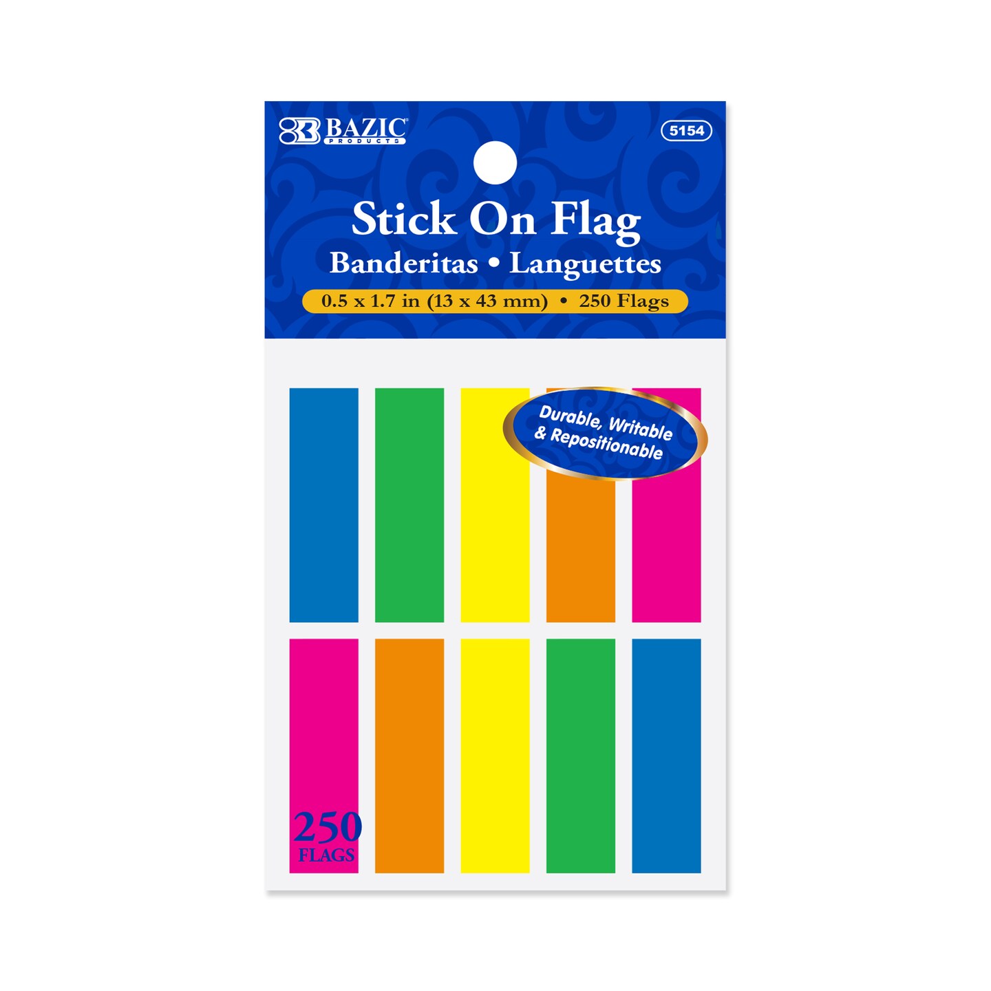 BAZIC Flags Neon Color Coding 0.5&#x22; X 1.7&#x22; 25 Ct. (10/Pack)