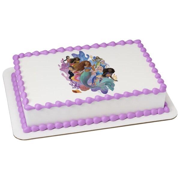 Disney&#x27;s The Little Mermaid Sisters of the Sea Edible Cake Topper Image - 7.5&#x22; Round