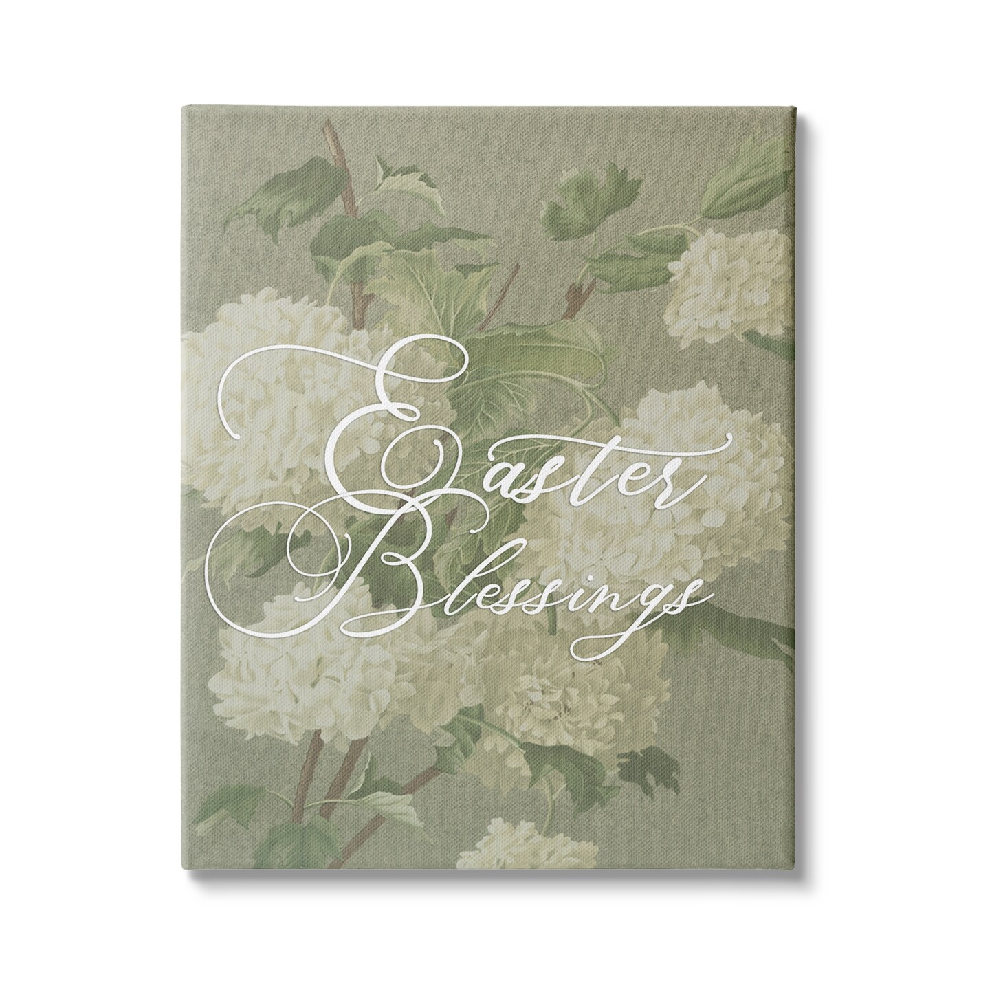 Stupell Industries Easter Blessings White Hydrangeas Canvas Wall Art