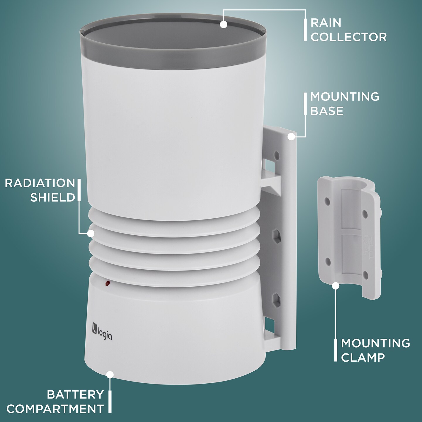 Logia 3-in-1 Weather Station With Rain Gauge and LCD Display