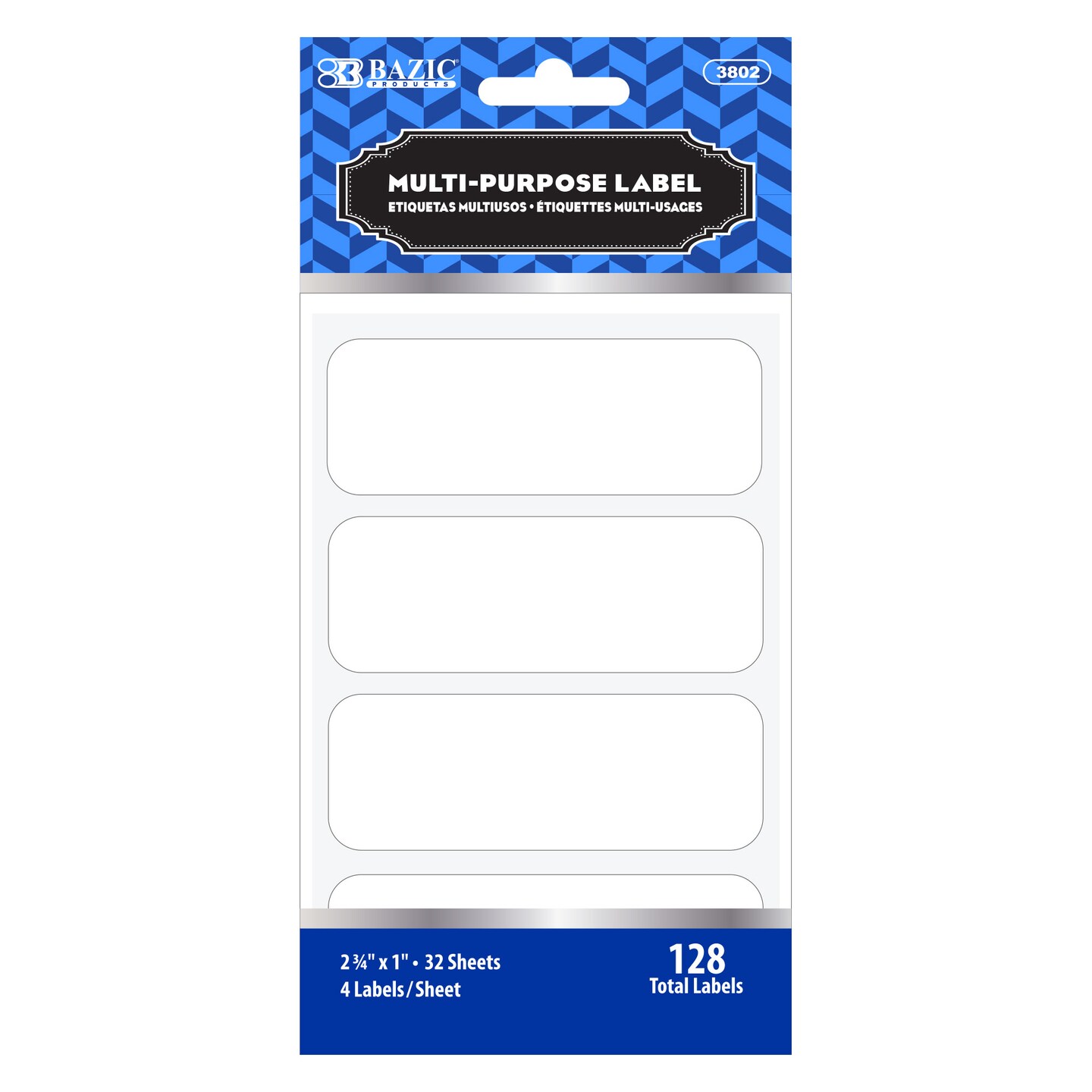 BAZIC White Multipurpose Label 2 3/4&#x22; X 1&#x22; (128/Pack)