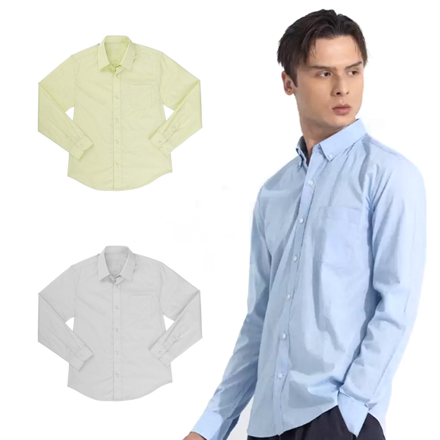 Boys Long Sleeve School Uniform Dress Shirt | 65% Polyester 35% Cotton | RADYAN®