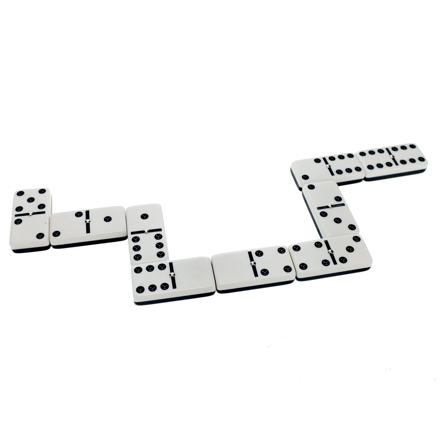 WE Games Two-Toned Black &#x26; White Double 6 Dominoes with Spinners - Club Size