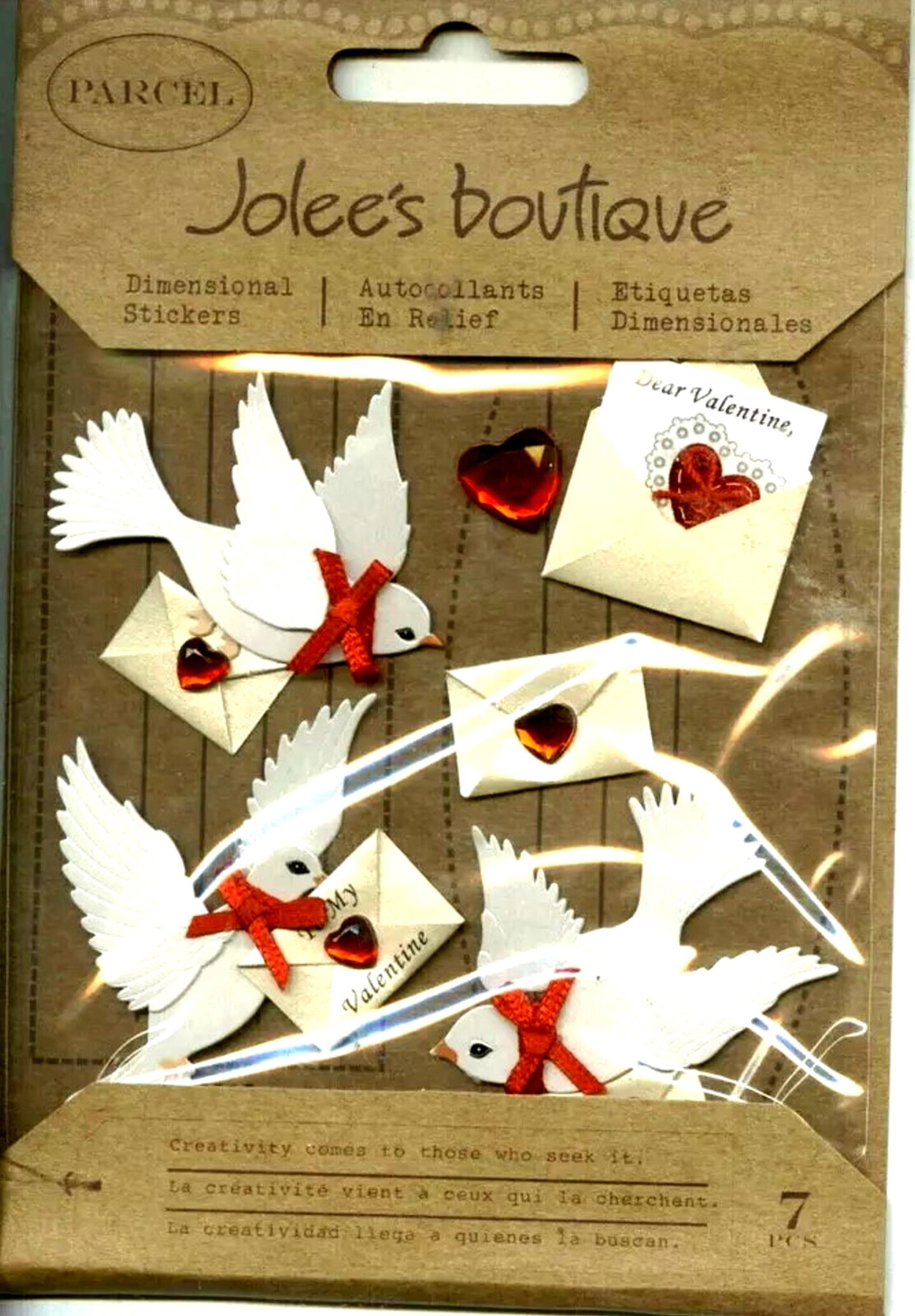 Jolee&#x27;s Boutique Parcel Valentine Doves Dimensional Stickers