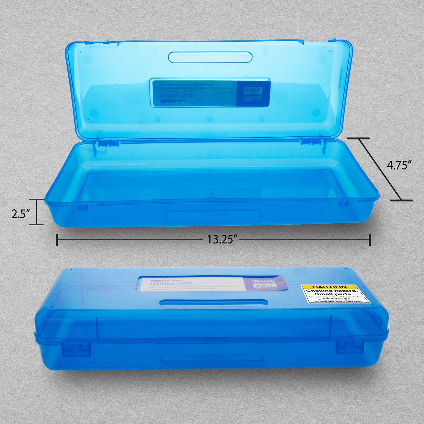 BAZIC Pencil Case Multipurpose Utility Box Ruler Length - Bright Color