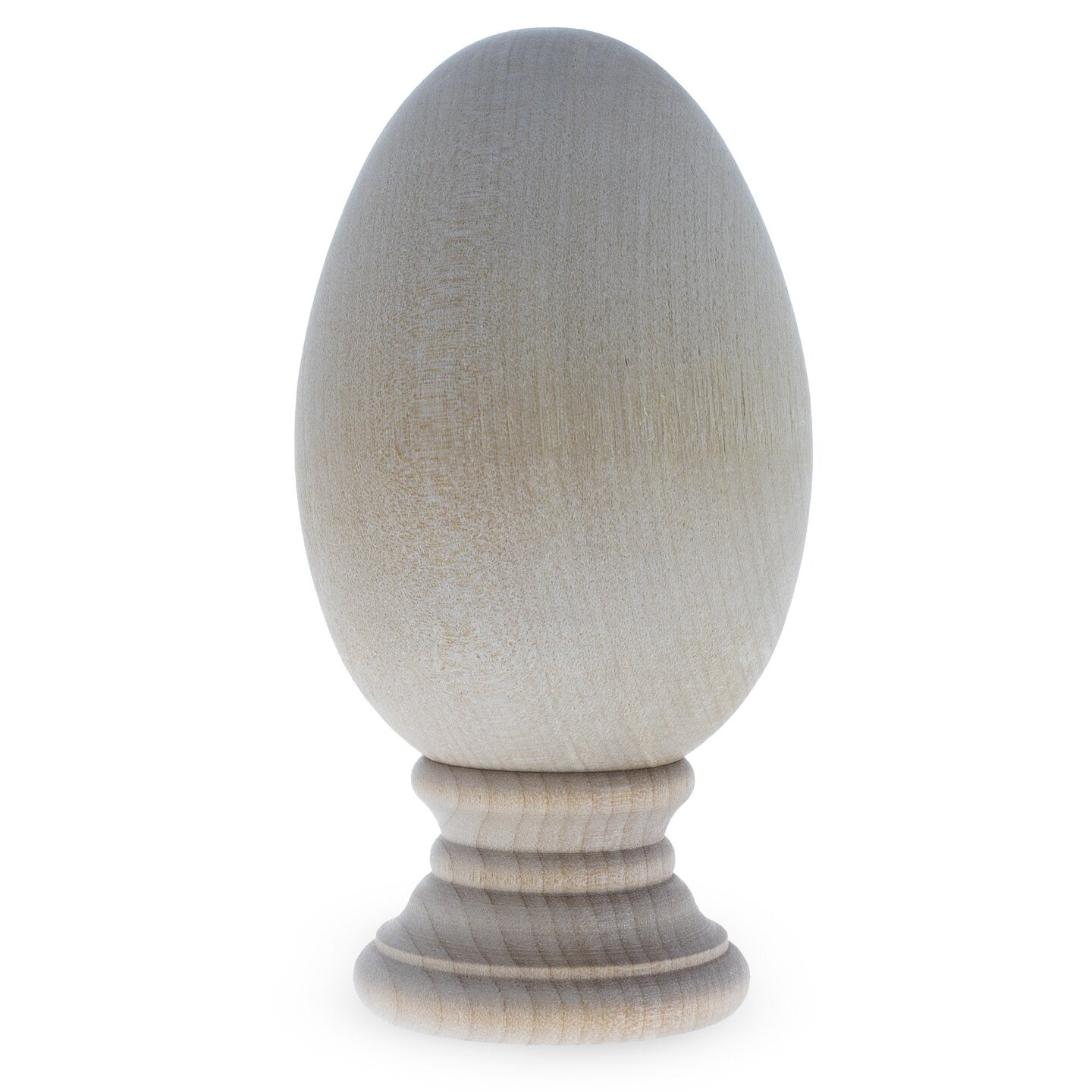 Unfinished Blank Wooden Egg with Detachable Stand 3.25 Inches