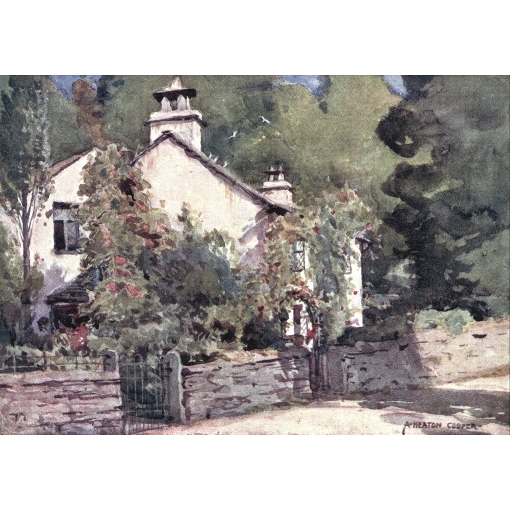 English Lakes 1908 Dove Cottage Grasmere Poster Print By A. Cooper