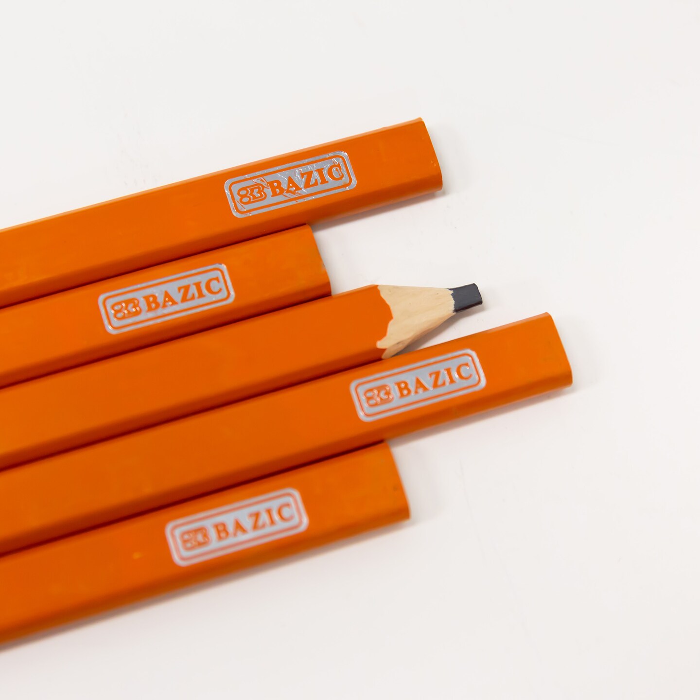 BAZIC Wood Carpenter&#x27;s Pencil (5/Pack)