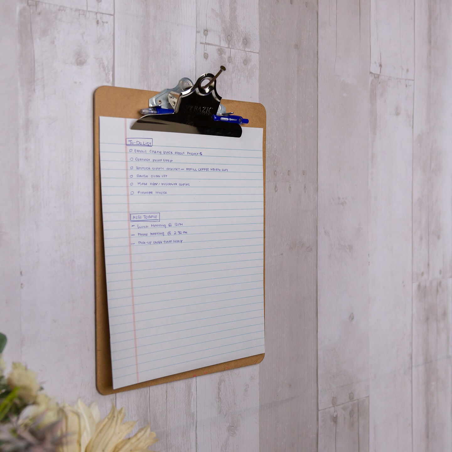 BAZIC Hardboard Clipboard w/ Sturdy Spring Clip - Legal Size