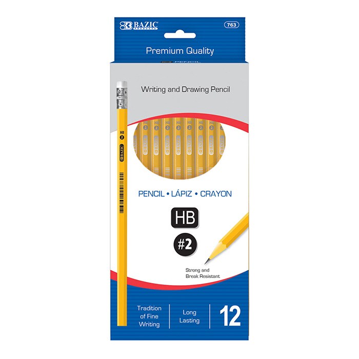 BAZIC Yellow Pencil #2 Premium (12/Pack)