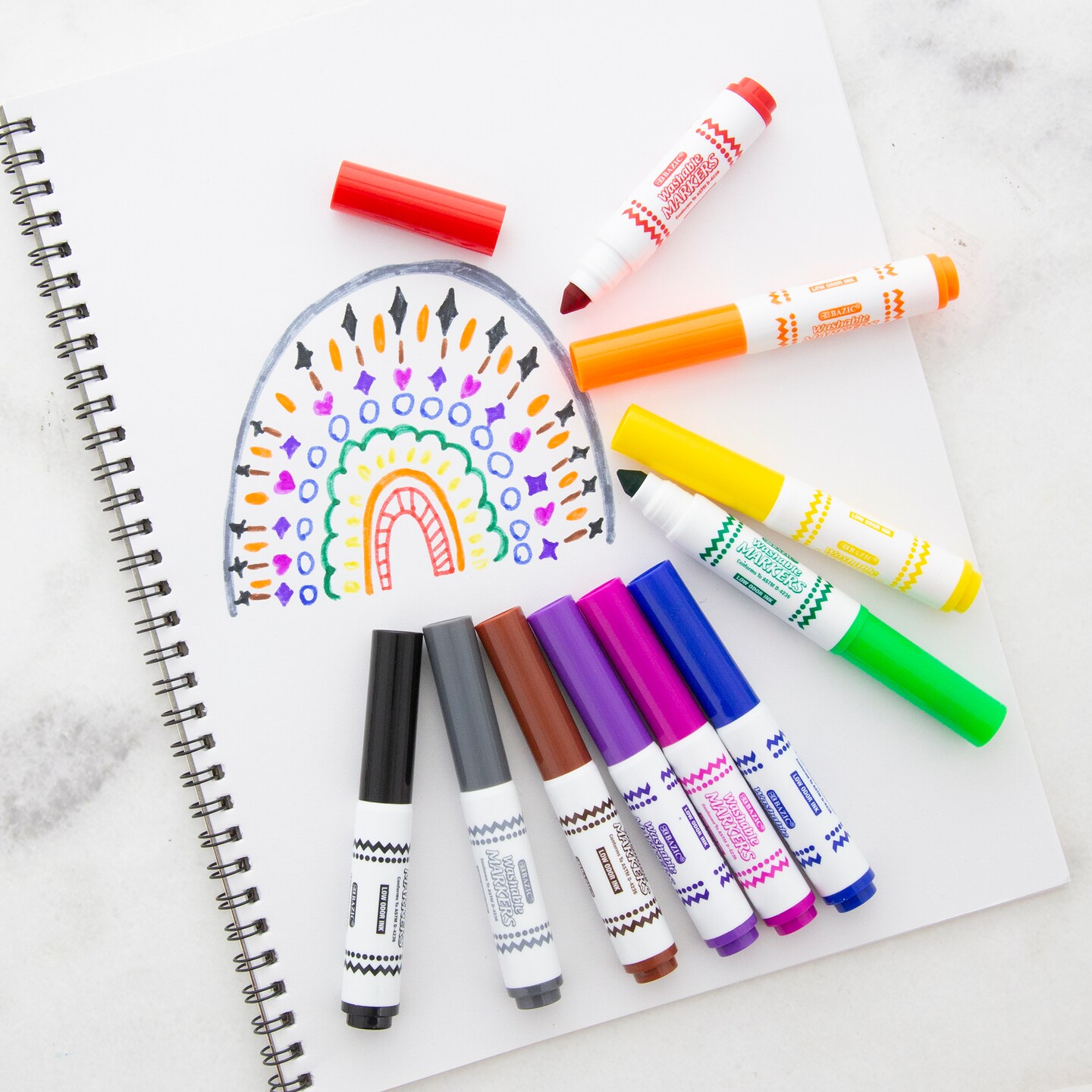 BAZIC Washable Markers Broad Line Mini 10 Color