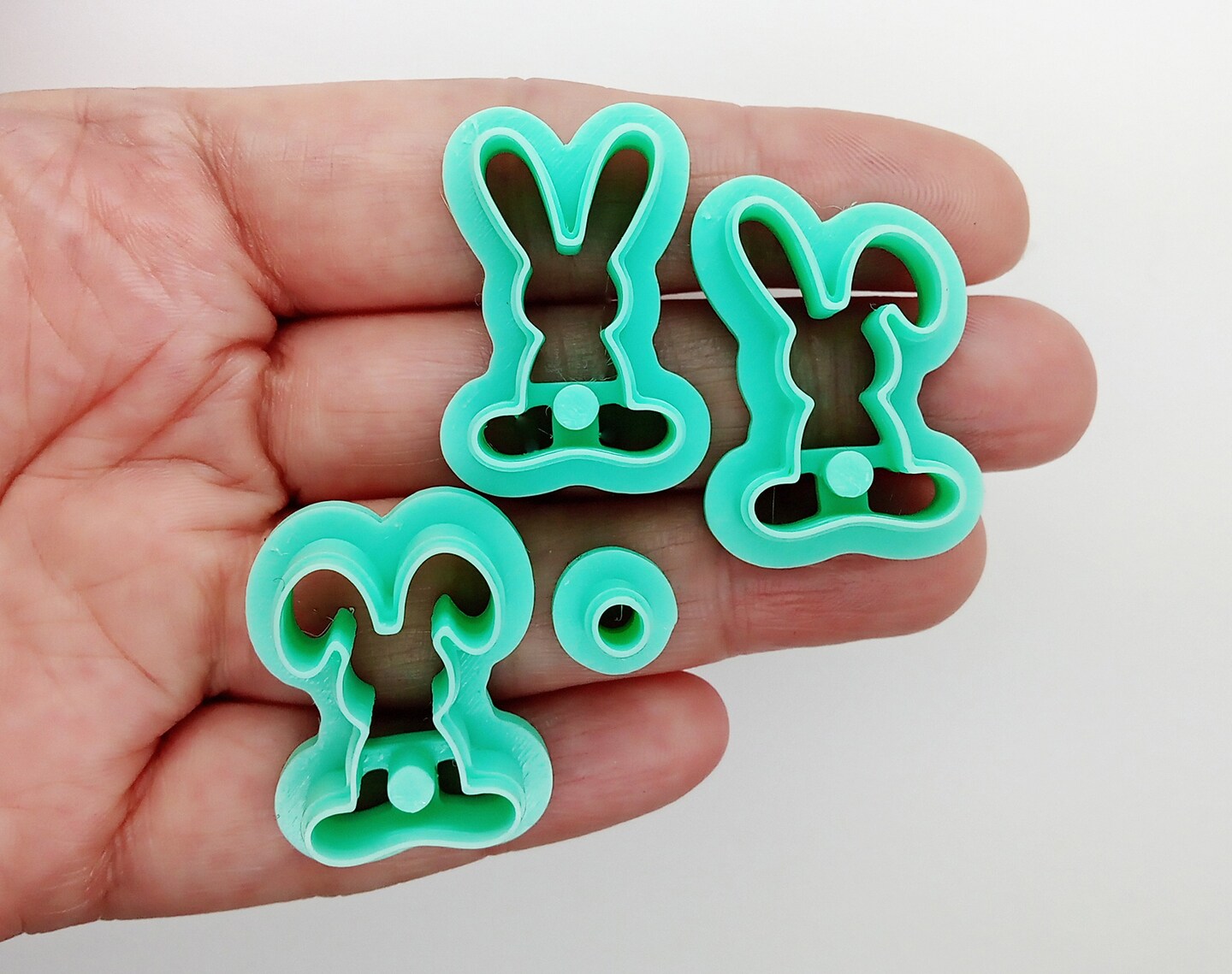 Easter Bunny Clay Cutter Set, 4 pcs, 20mm Mini Cutters for Polymer Clay, Adorabilities