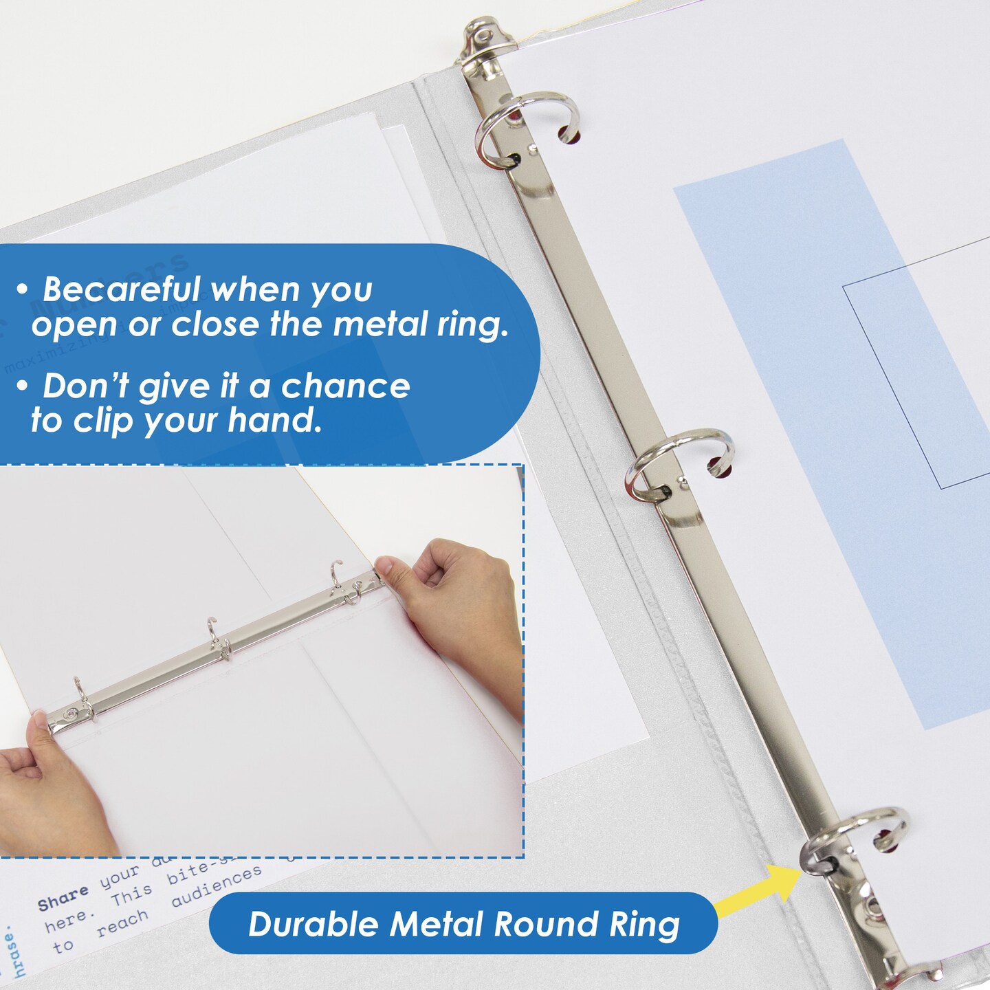 BAZIC 1&#x22; 3-Ring View Binder w/ 2-Pockets (11 Color Available)