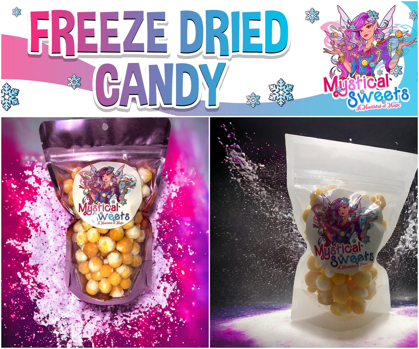 6 Pack Freeze Dried Candy Mystery Surprise Box, Fruit Roll Chips