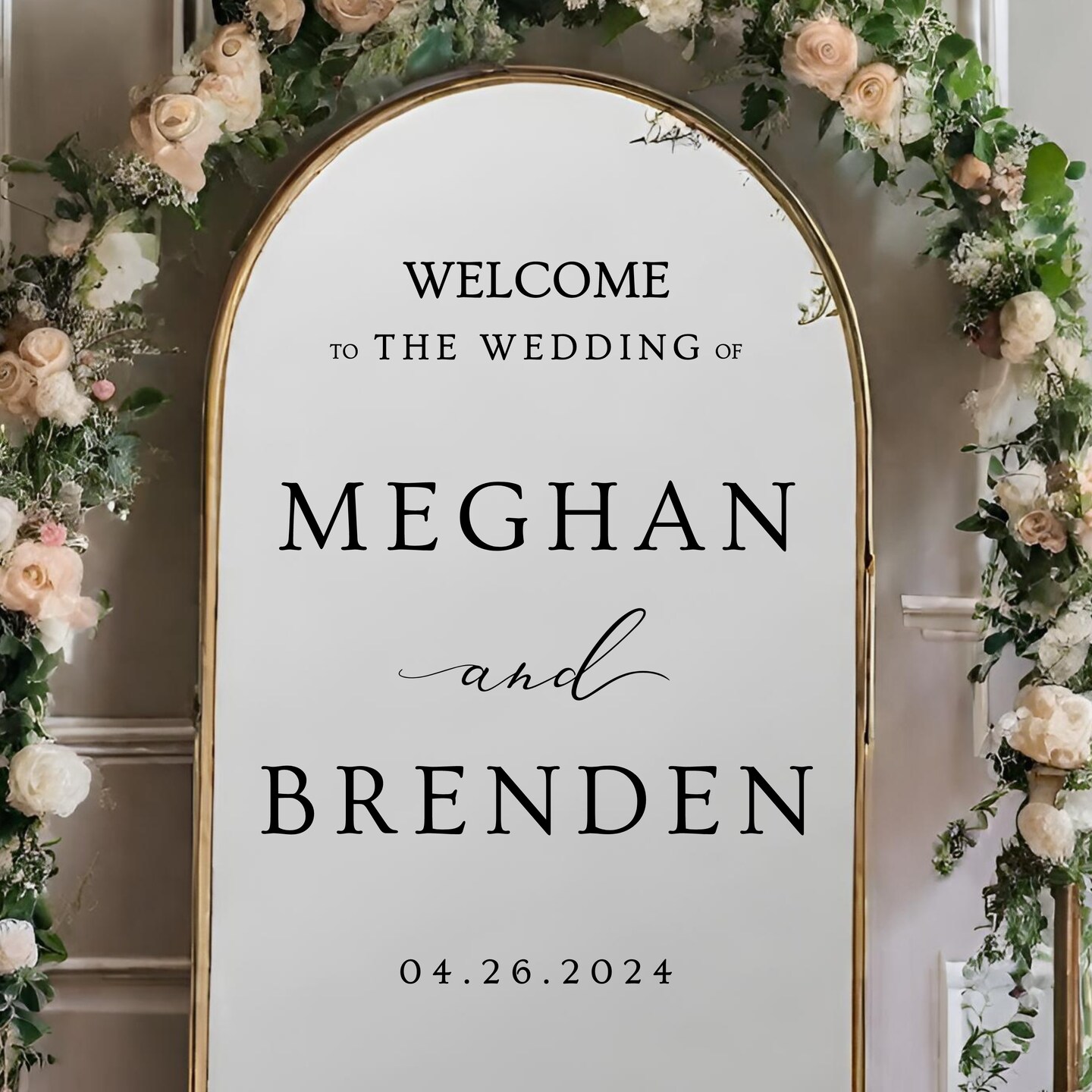 Wedding Welcome Sign | Customizable Names - Mirror, Acrylic, Cardboard ...