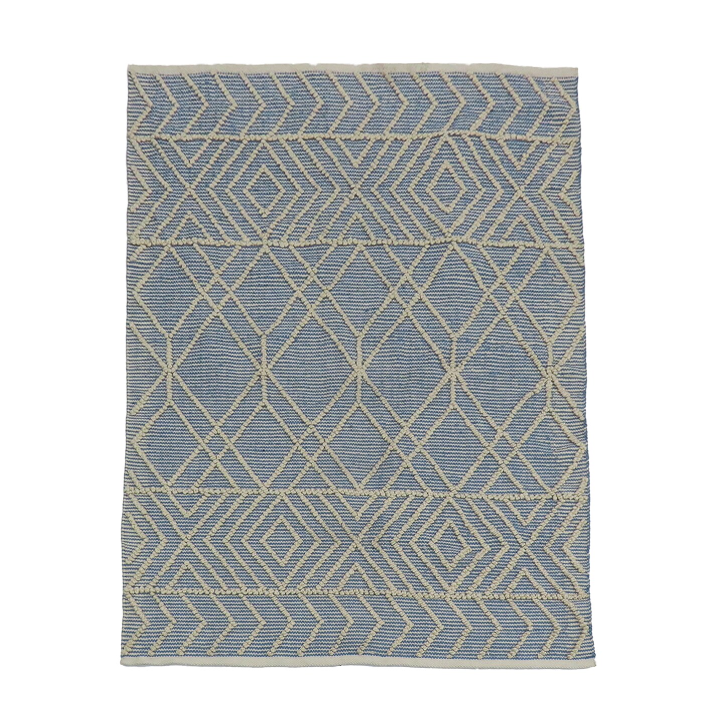 5x7 Hand Woven Outdoor Rug, Cloud Blue