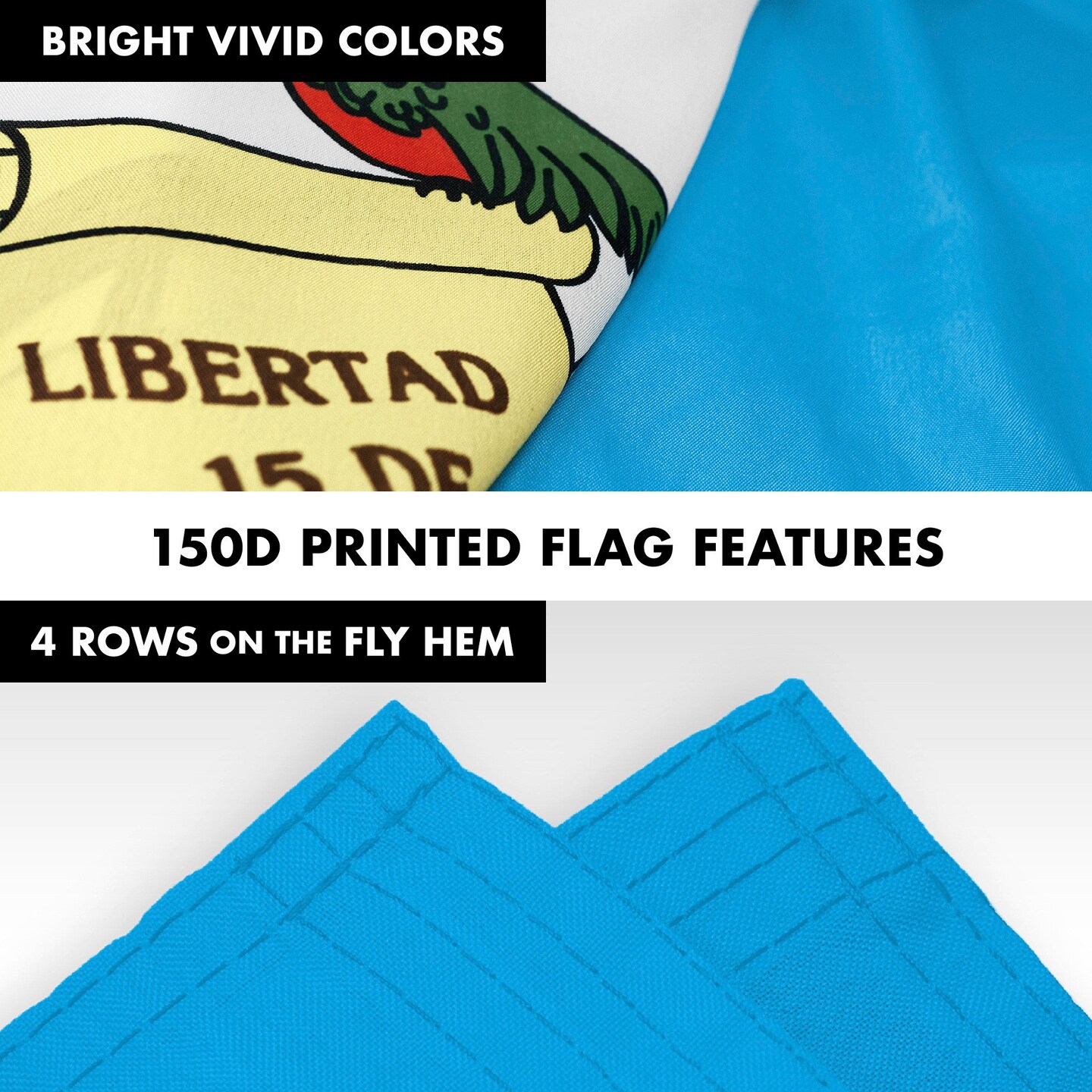 G128 Combo Pack: 6 Feet Tangle Free Spinning Flagpole (Black) Guatemala Guatemalan Flag 3x5 ft Printed 150D Brass Grommets (Flag Included) Aluminum Flag Pole