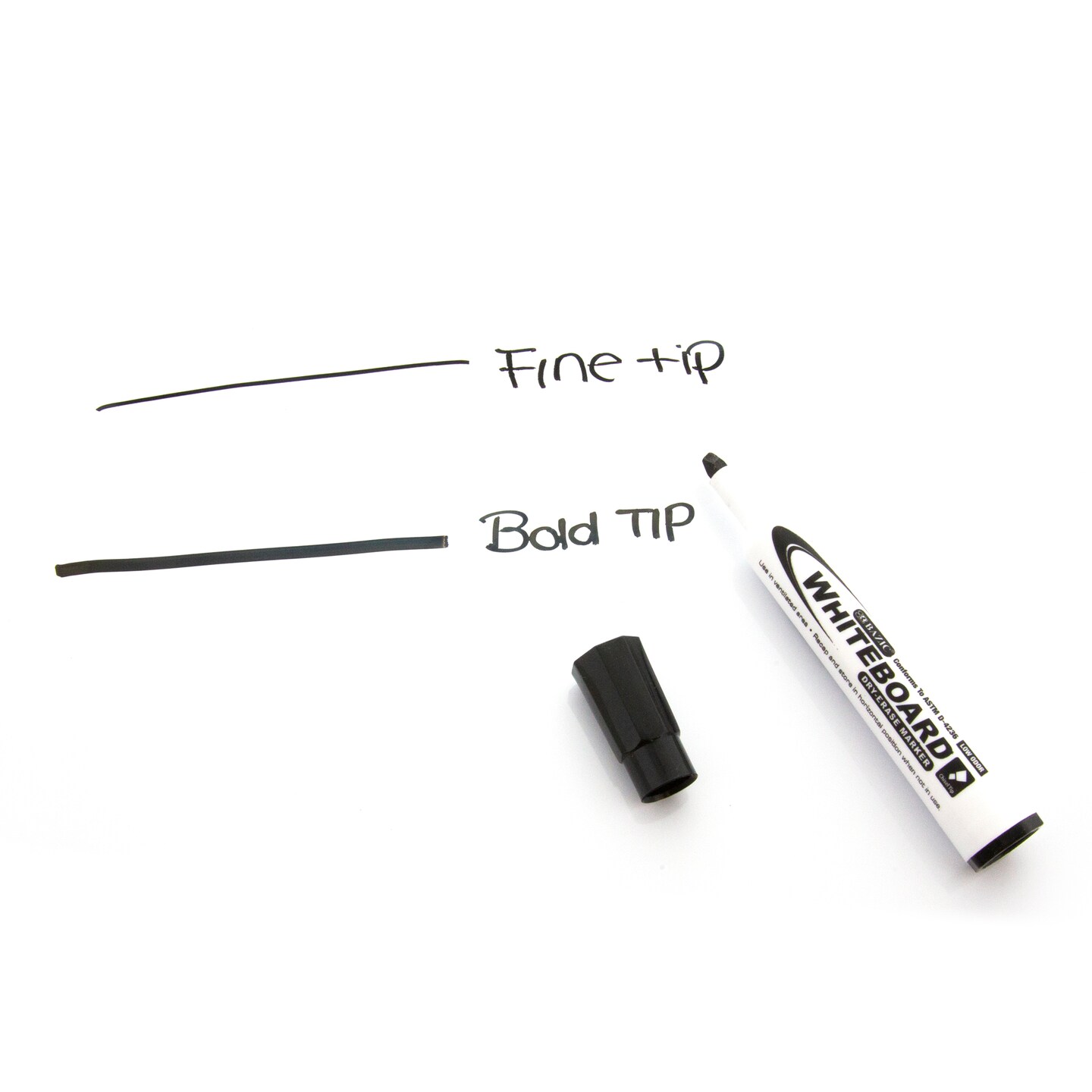 BAZIC Chisel Tip Black Dry-Erase Markers (12/Pack)