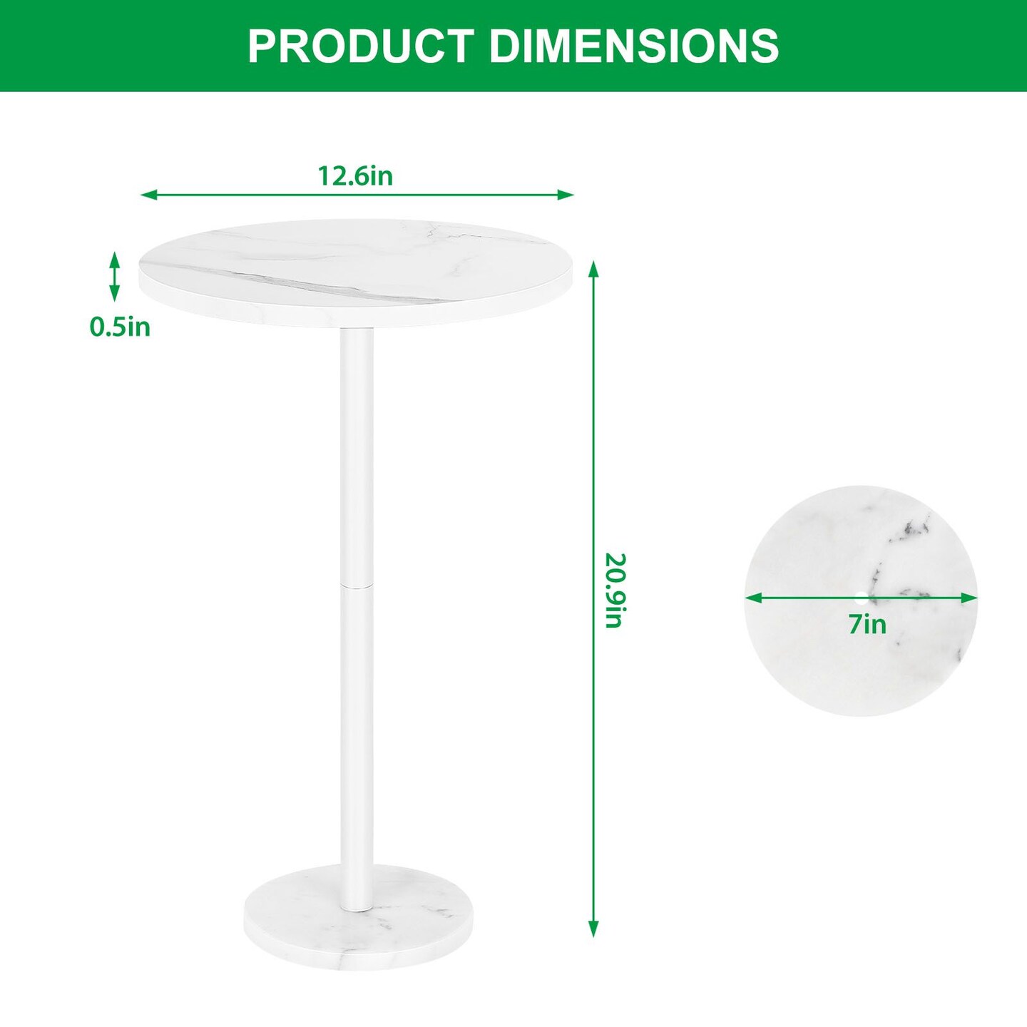 Small Spaces Pedestal Side Table for Sofa Couch Chair Patio