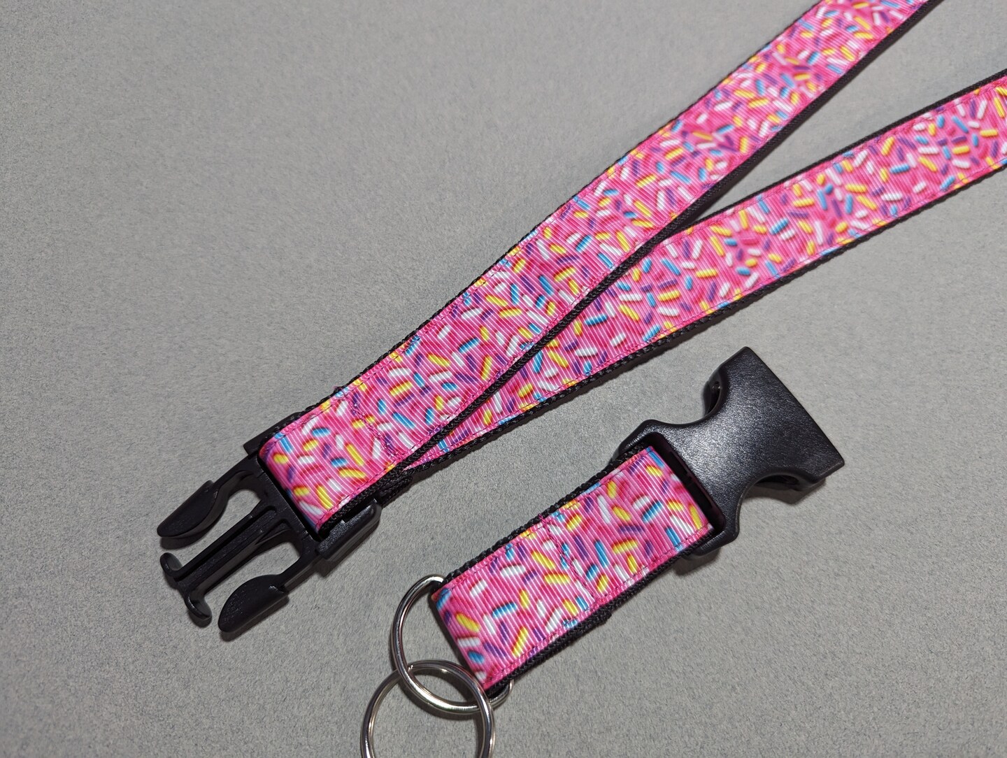 Pink Frosting with Sprinkles Detachable Keychain Lanyard, 1 Inch Wide ...