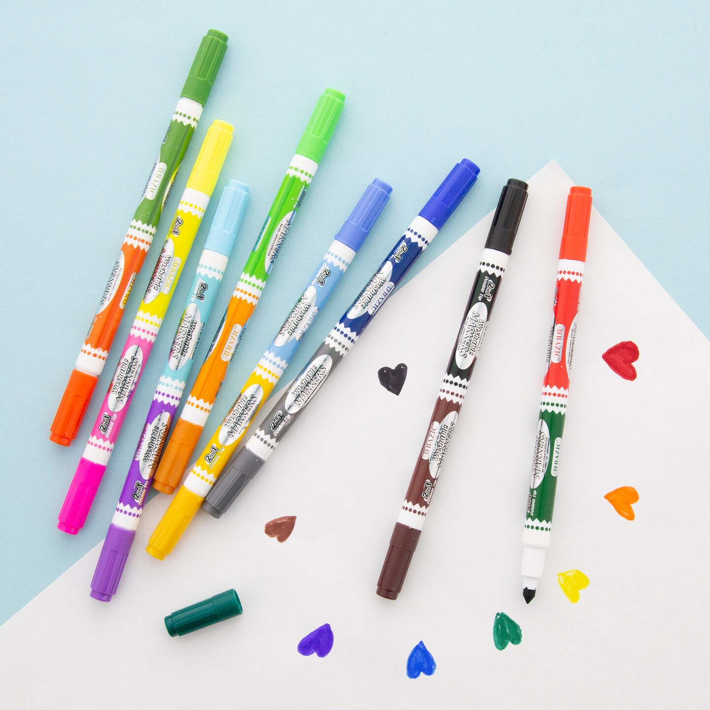 BAZIC Double-Tip 8 Washable Markers