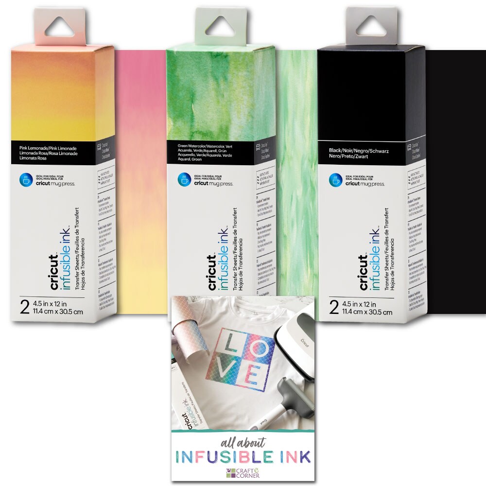 Cricut Infusible Ink Transfer Sheet Bundle for Mug Press, Pink Green Watercolor