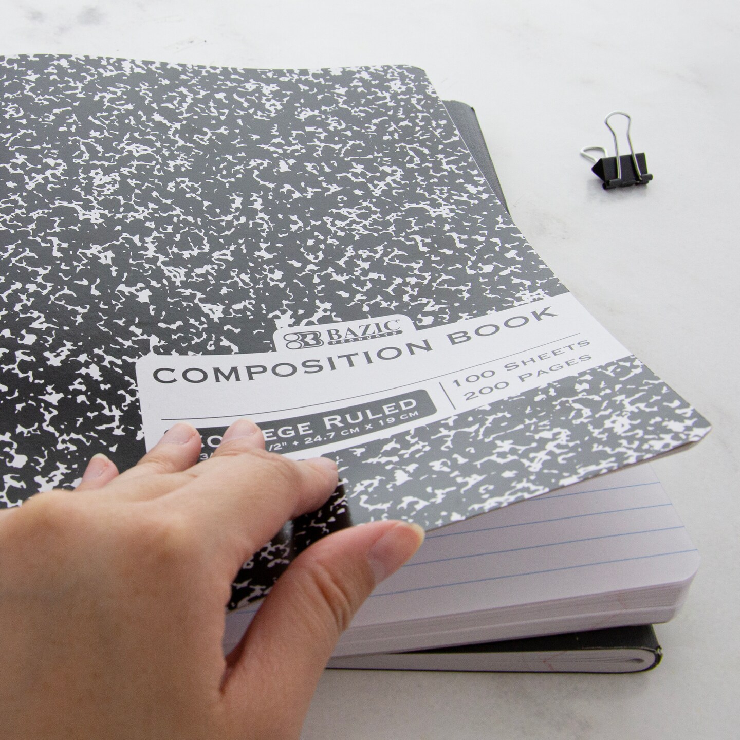 BAZIC Composition Book C/R Black Marble 100 Ct.