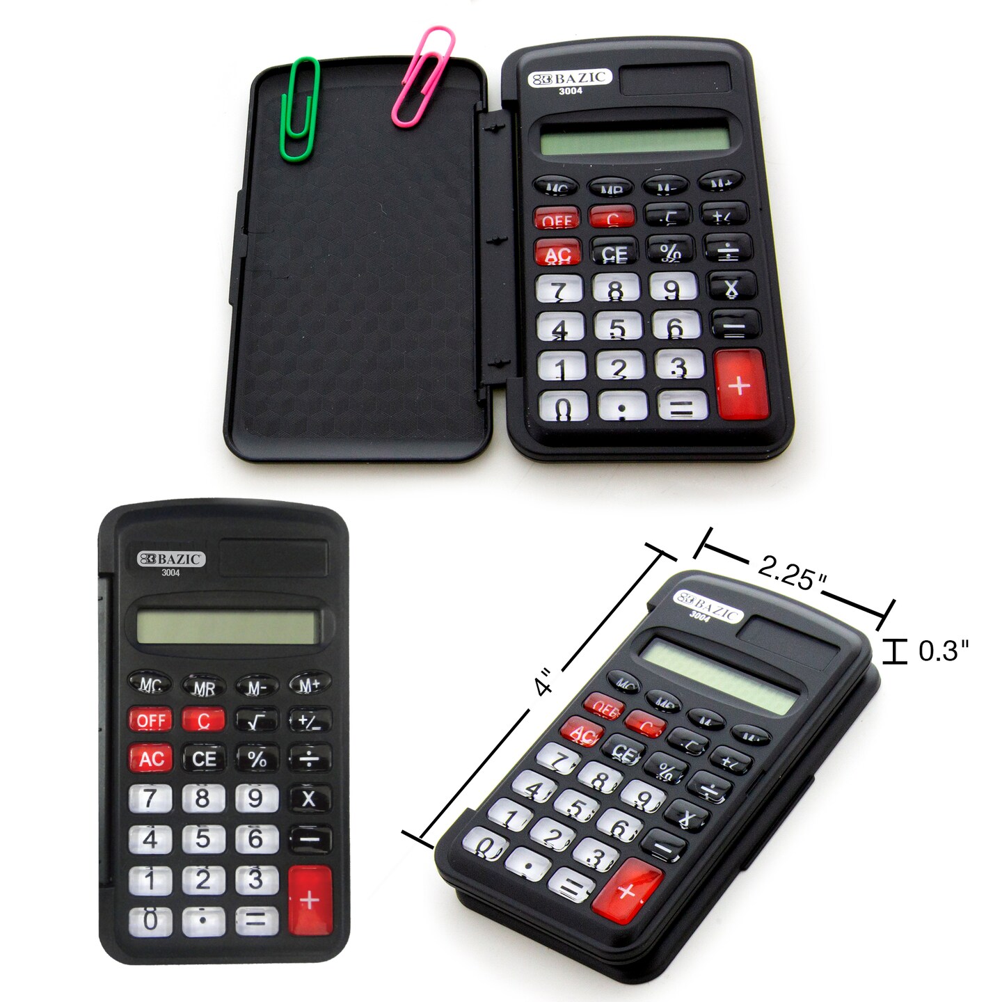 BAZIC Pocket Size Calculator 8-Digit w/ Flip Cover