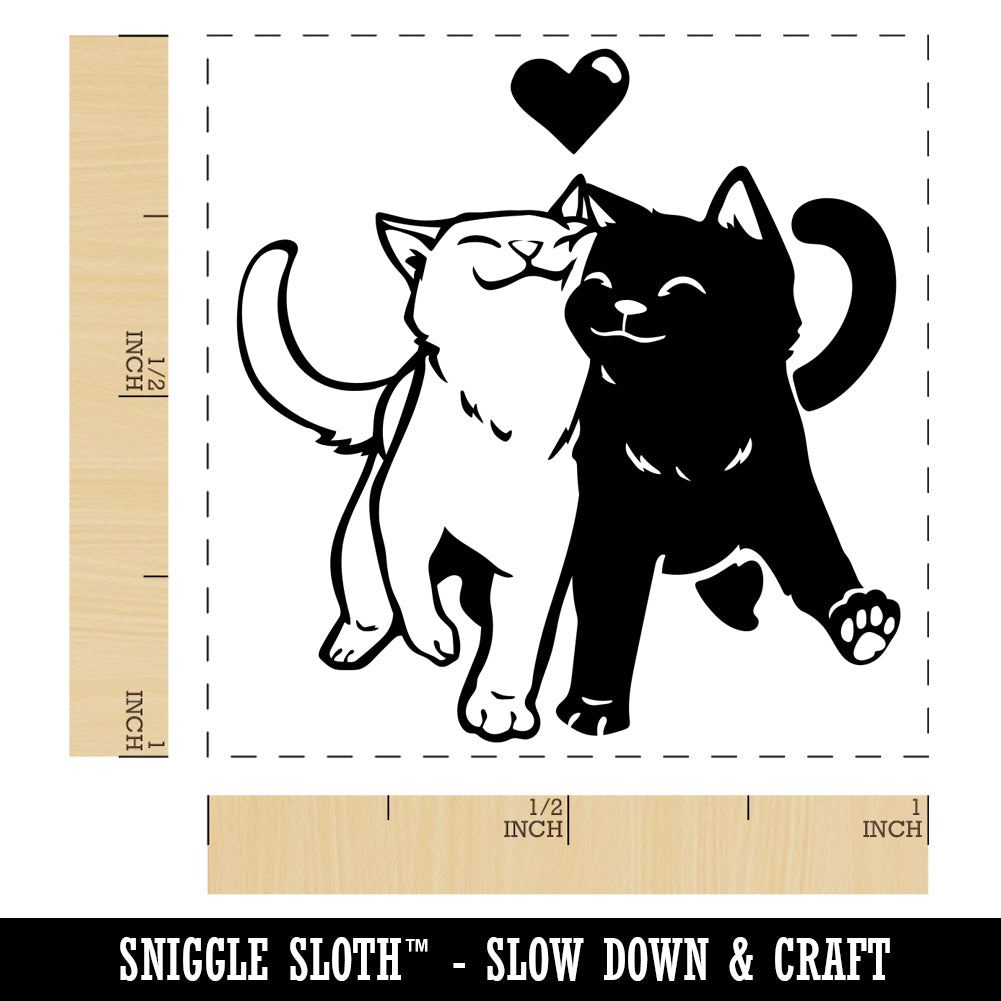 Snuggling Cat Couple Love Anniversary Valentine's Day Self-Inking ...