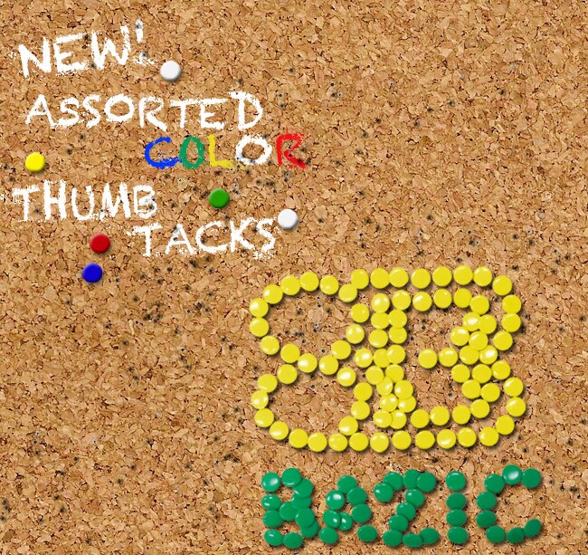 BAZIC Thumb Tack Assorted Color (150/Pack)