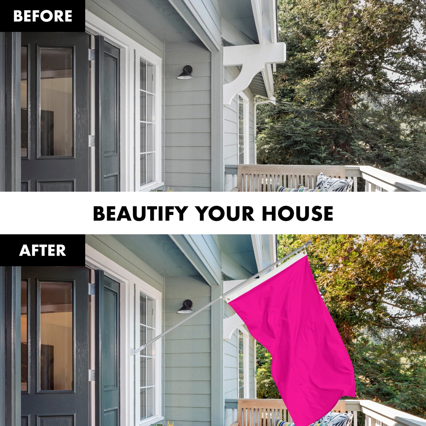 G128 Combo Pack: 6 Feet Tangle Free Spinning Flagpole (Silver) Solid Magenta Flag 3x5 ft Printed 150D Brass Grommets (Flag Included) Aluminum Flag Pole