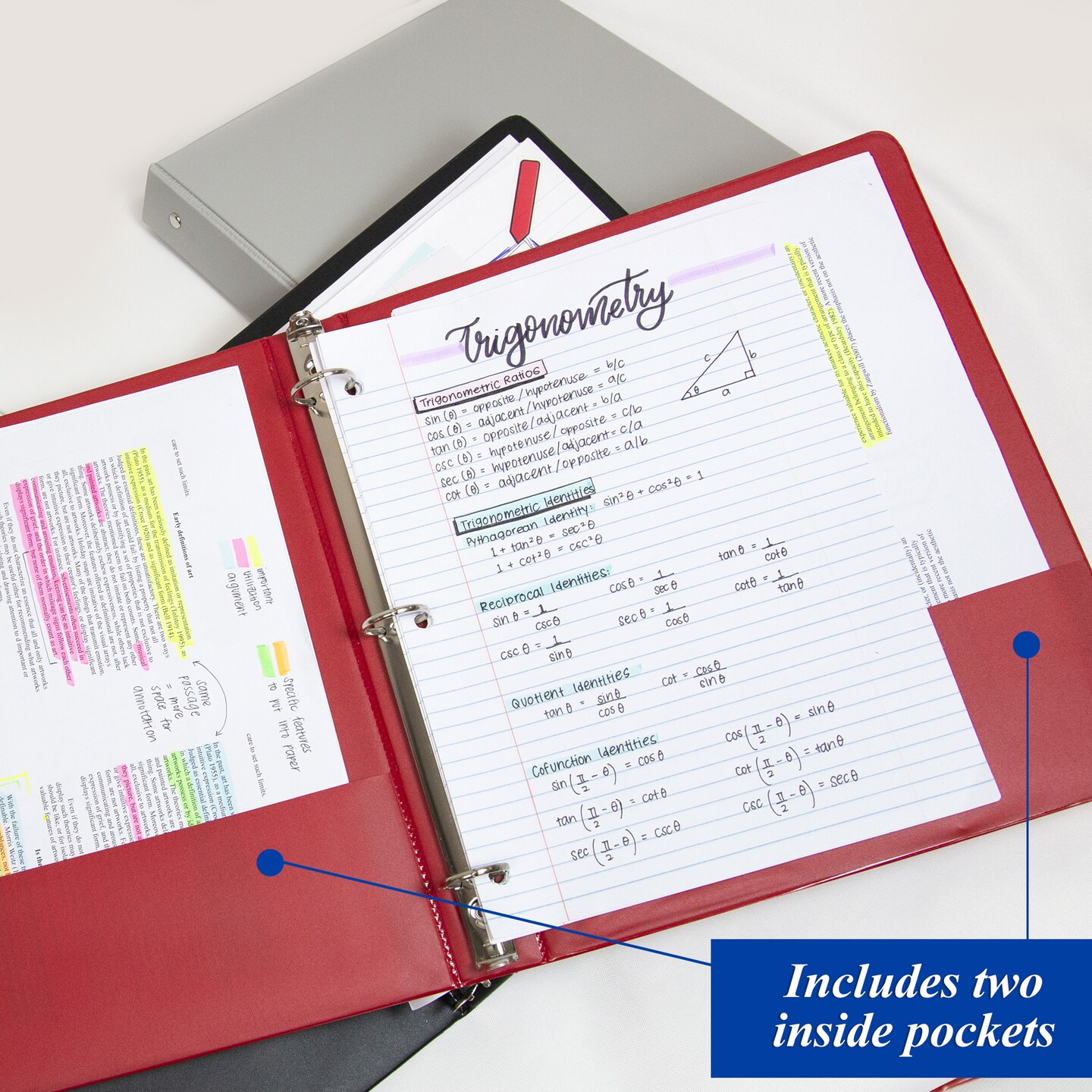 BAZIC 1&#x22; Asst. Color 3- Ring Binder w/ 2-Pockets