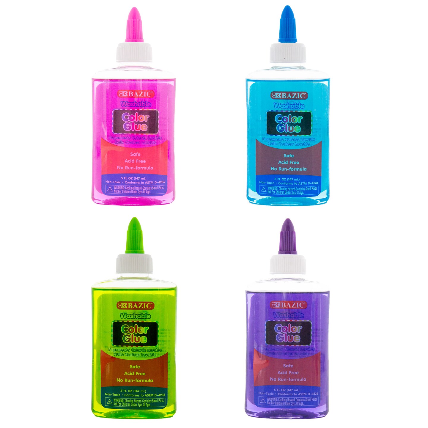 BAZIC Clear Washable School Glue Color 5 FL OZ (147 mL)