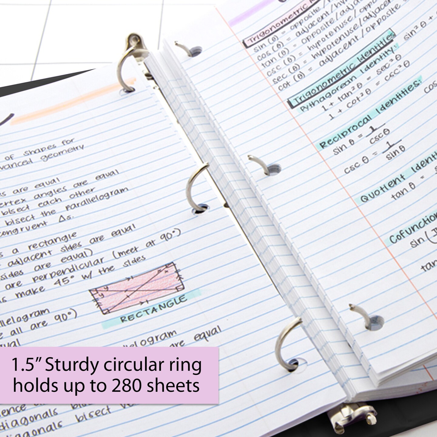 BAZIC 1.5&#x22; 3-Ring View Binder w/ 2-Pockets (11 Color Available)