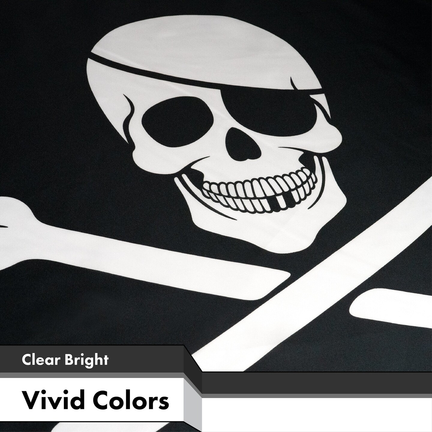 G128 - Jolly Roger Pirate Flag (Bones) 3x5 FT Printed Brass Grommets 150D Polyester Indoor/Outdoor - Much Thicker More Durable Than 100D 75D Polyester