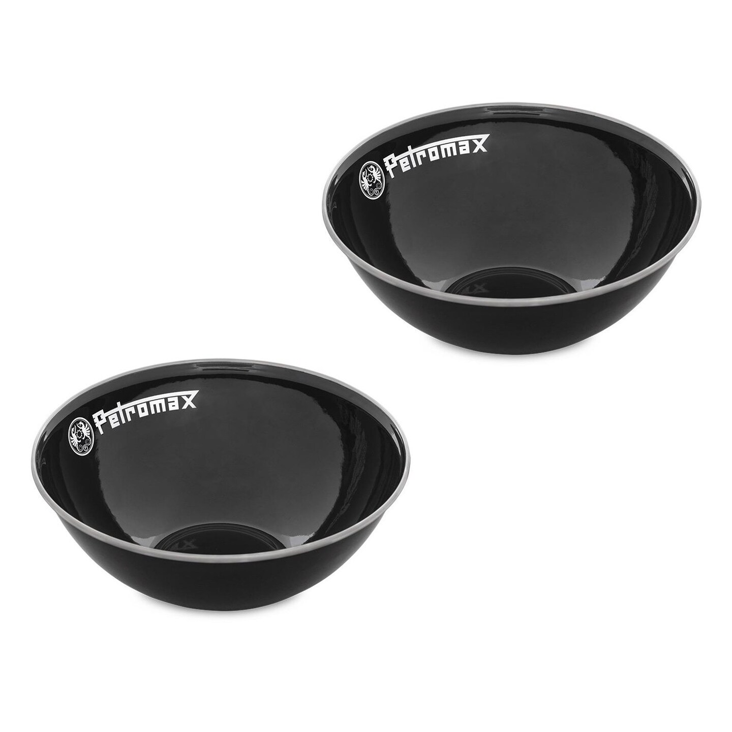 Petromax Enamelware Dinnerware Bowls, Traditional Lightweight Enameled Steel Tableware for Kitchen and Camping, Pack of 2 for Hot or Cold Food