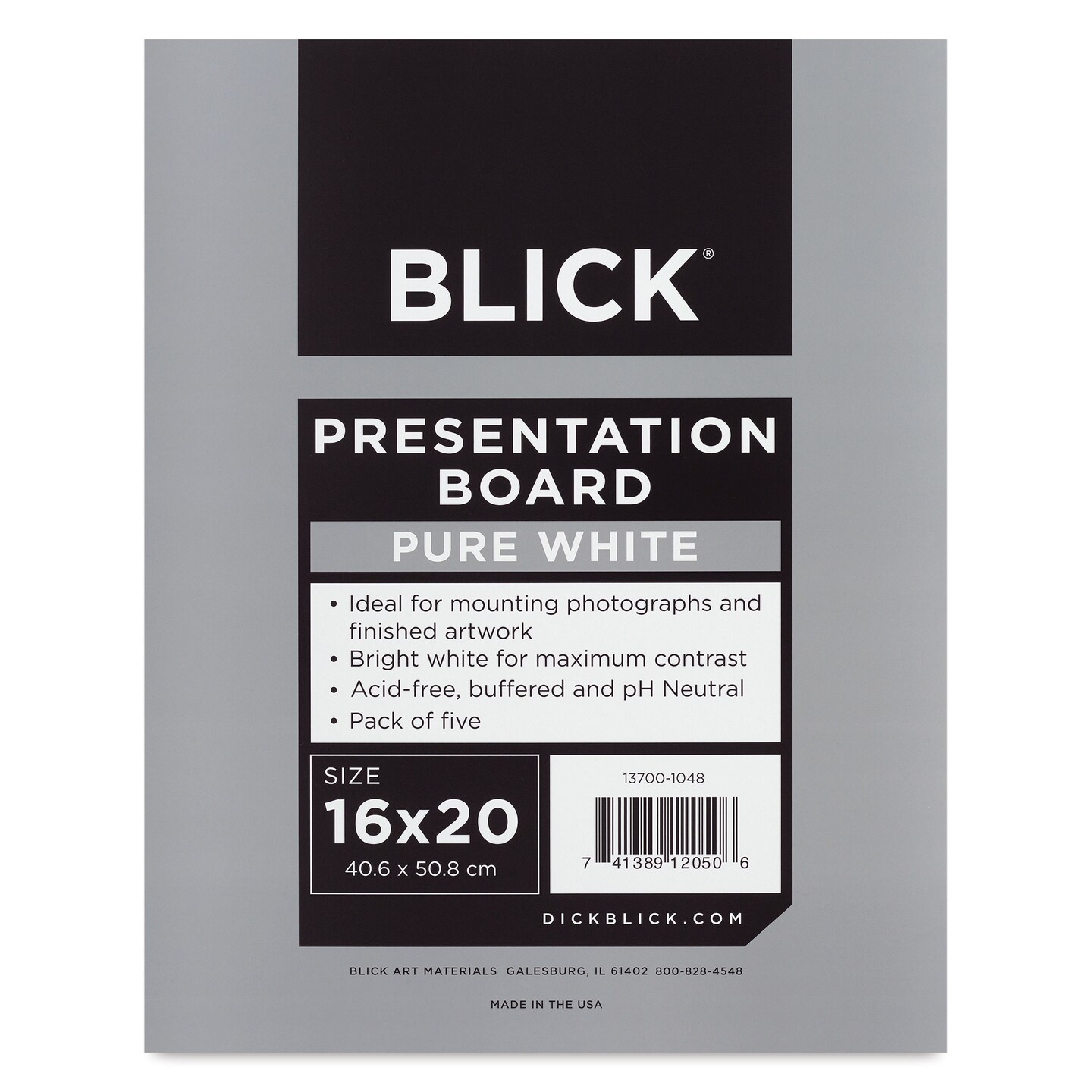 Blick Presentation Board Pack - 16&#x22; x 20&#x22;, Pure White, Pkg of 5