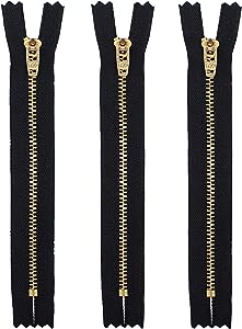Extra Strong Pants Zippers 3 inches - YKK - Made in United States-580 Black  (3 Zippers )